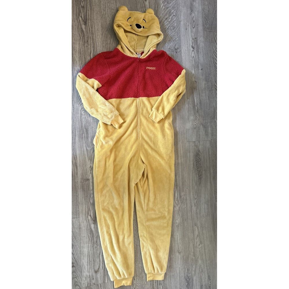 Disney Winnie the Pooh Red and Yellow Hooded Onesie Pajamas